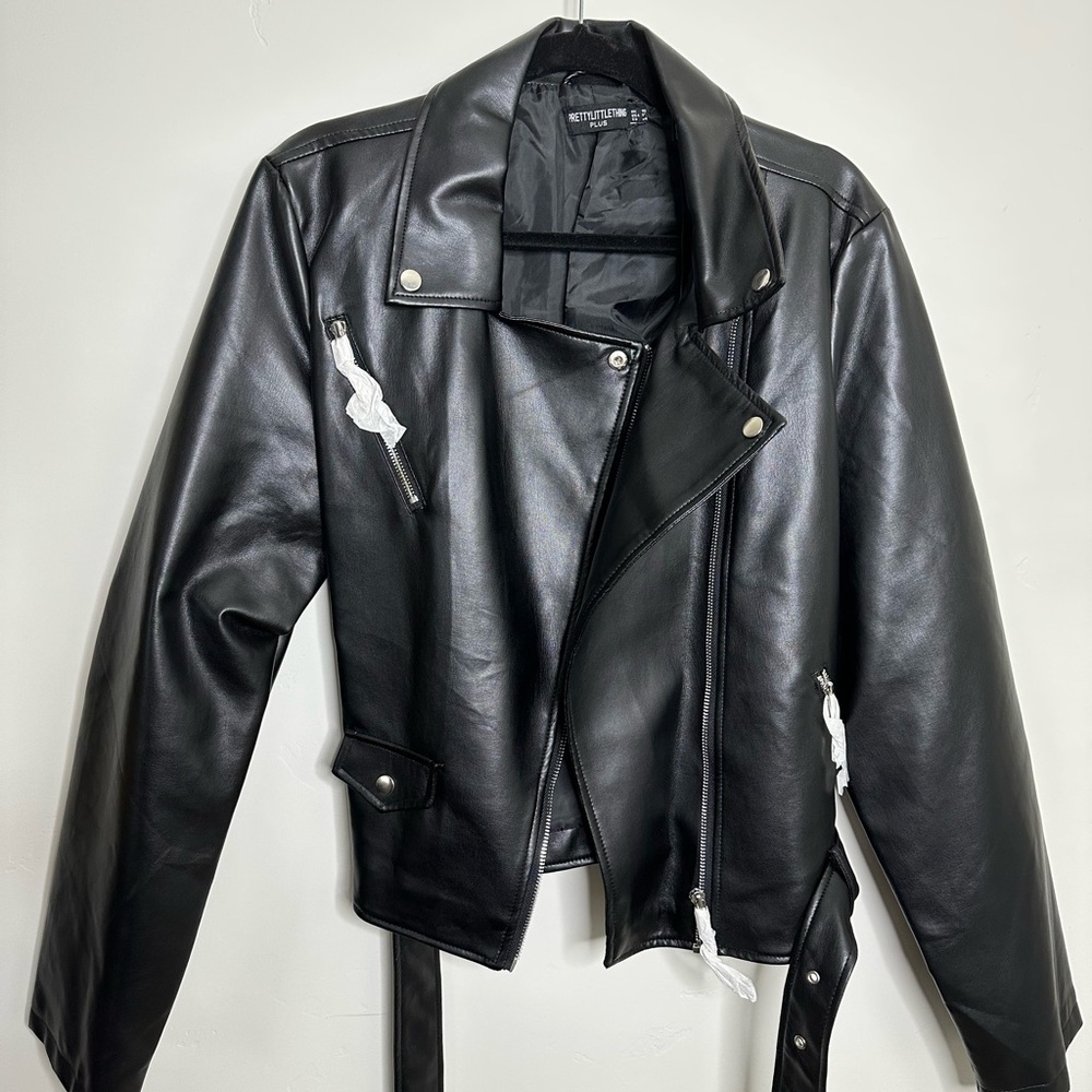 Brand New Black Leather Biker Jacket